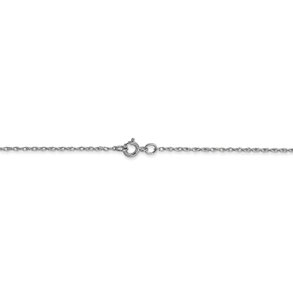 0.6mm, 14k White Gold, Cable Rope Chain Necklace