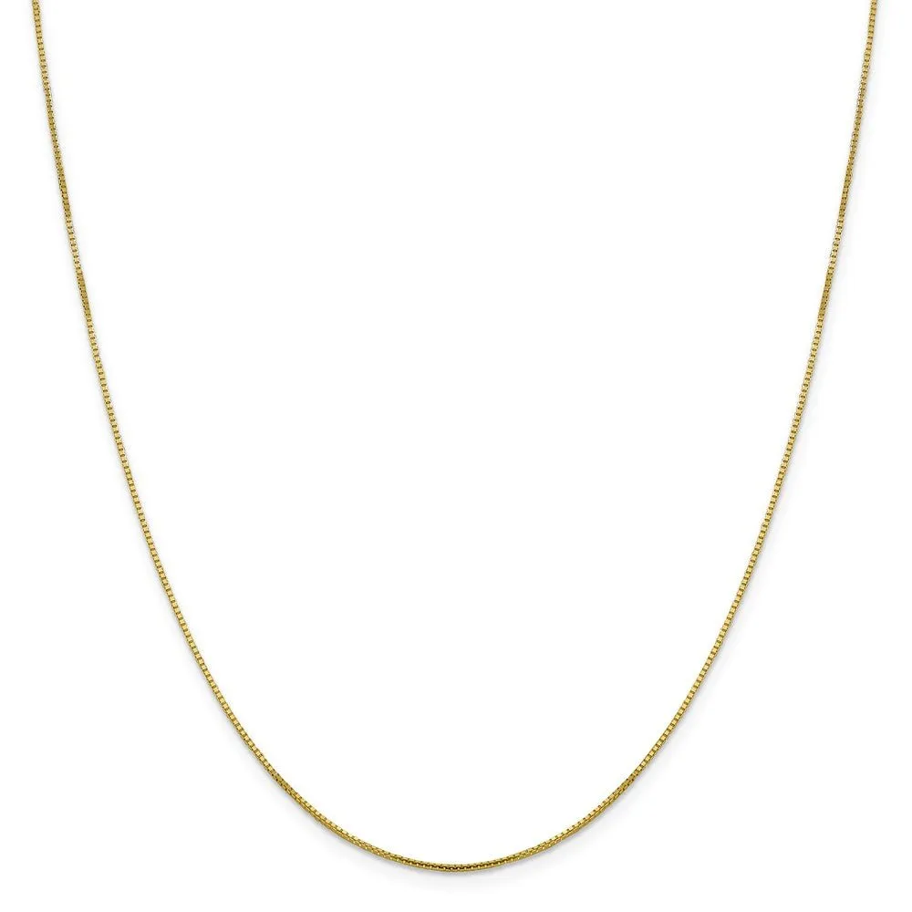 0.95mm 10k Yellow Gold Diamond Cut Octagonal Box Chain Necklace