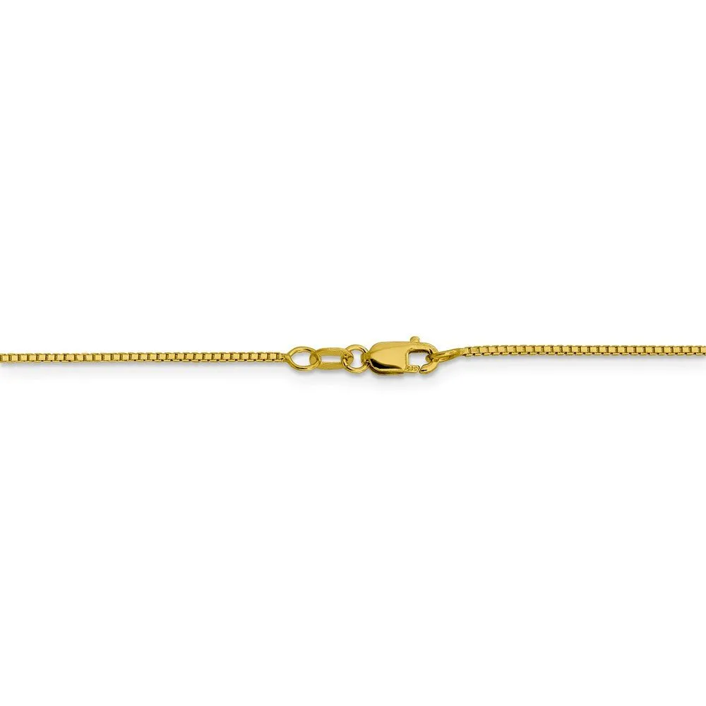 0.95mm 10k Yellow Gold Diamond Cut Octagonal Box Chain Necklace