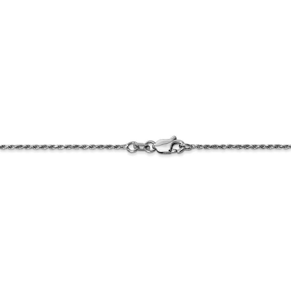 1.15mm, 14k White Gold, Diamond Cut Rope Chain Anklet or Bracelet