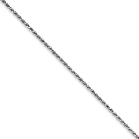 1.15mm, 14k White Gold, Diamond Cut Rope Chain Anklet or Bracelet