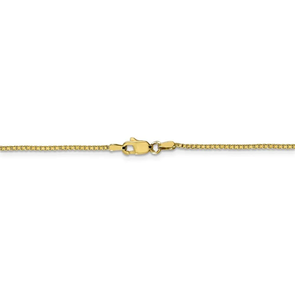 1.1mm, 10k Yellow Gold, Box Chain Anklet, 9 Inch