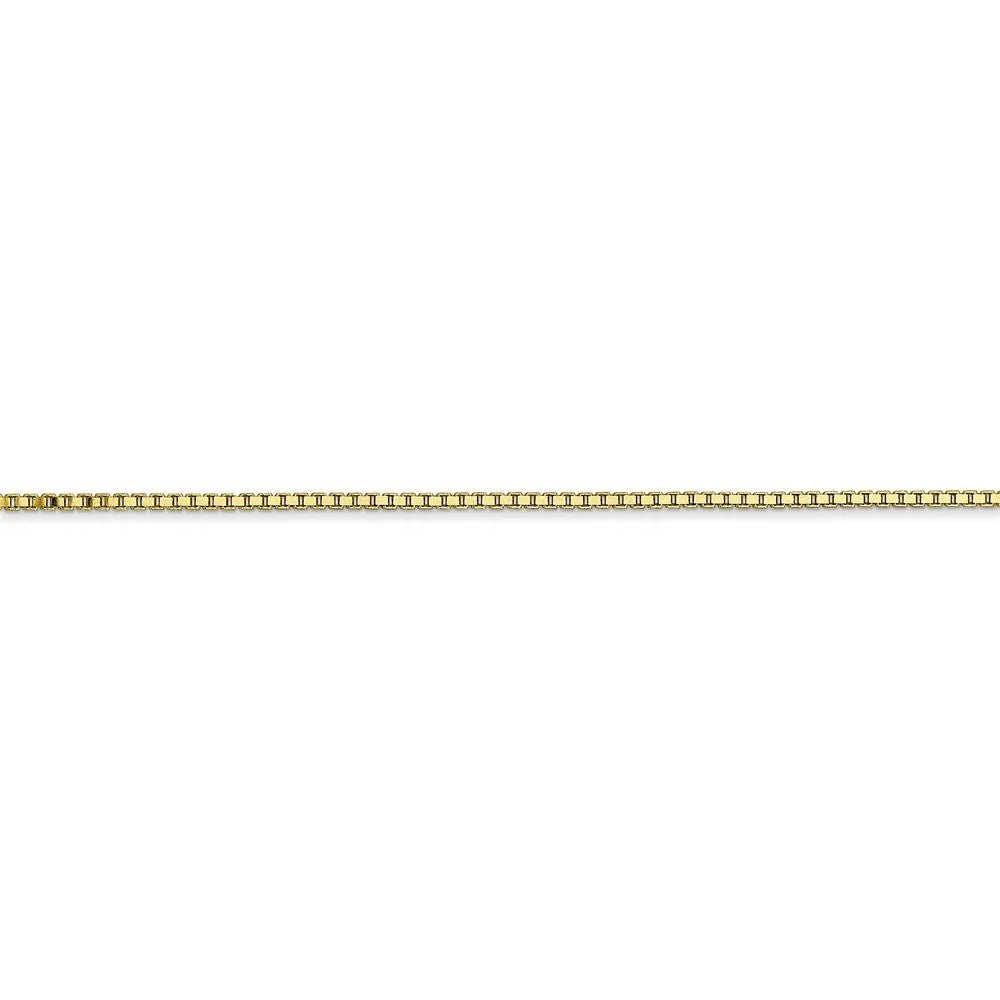 1.1mm, 10k Yellow Gold, Box Chain Anklet, 9 Inch