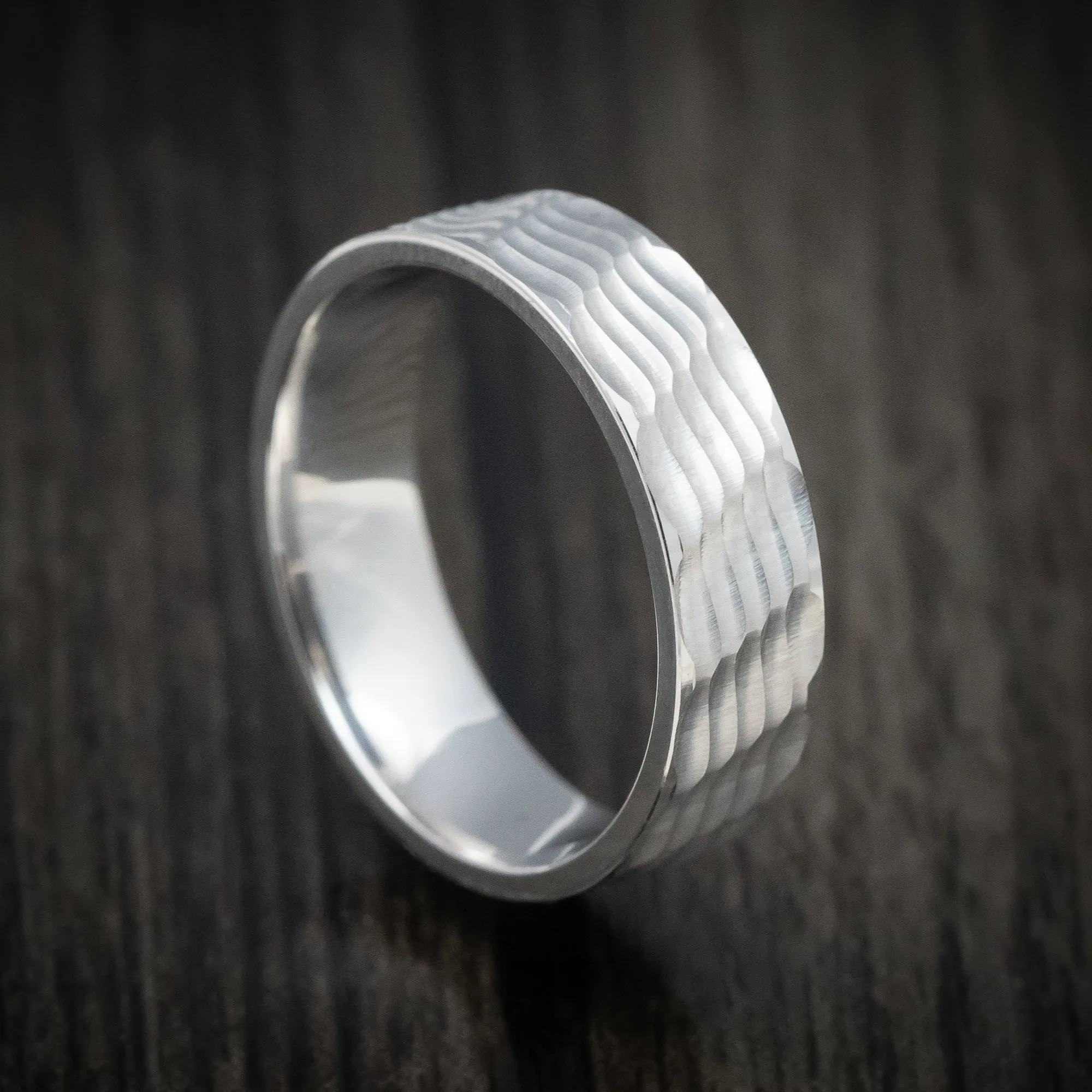 14K White Gold Men's Ring Custom Wedding Band