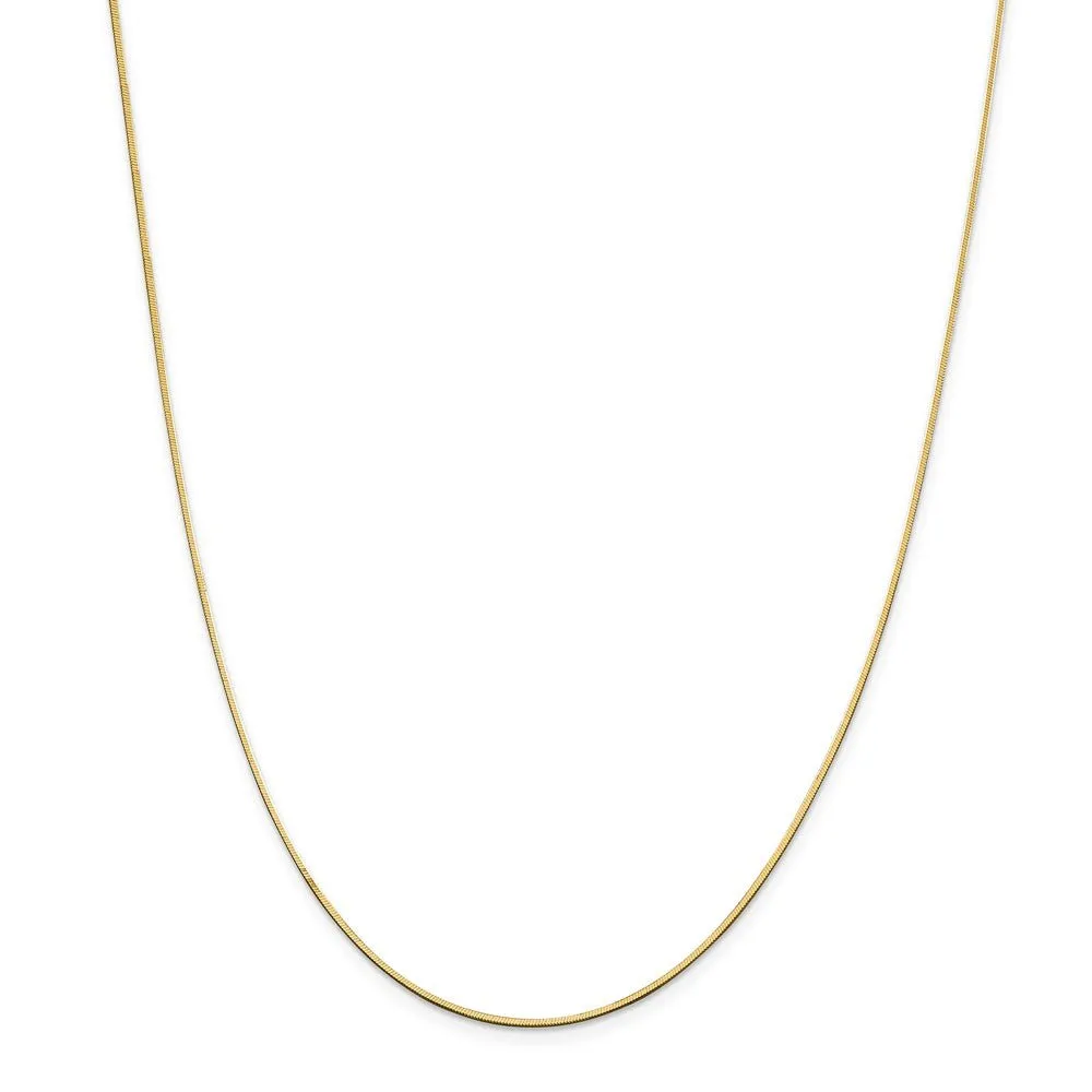 1.4mm, 14 Karat Yellow Gold, Octagonal Snake Chain - 24 inch