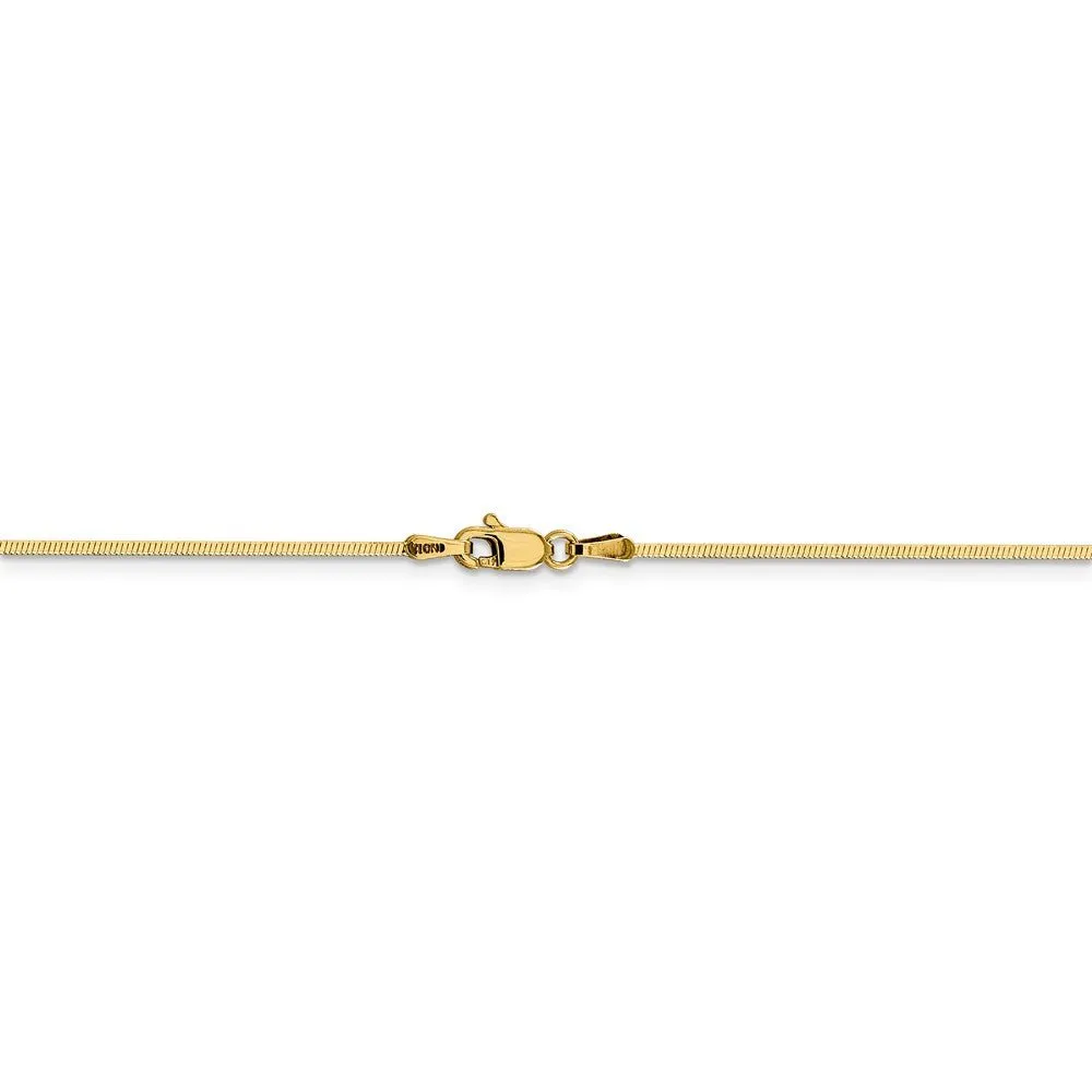 1.4mm, 14 Karat Yellow Gold, Octagonal Snake Chain - 24 inch