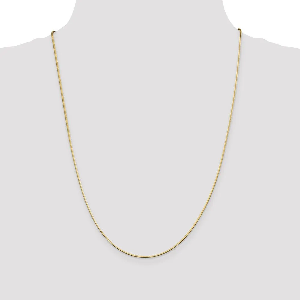 1.4mm, 14 Karat Yellow Gold, Octagonal Snake Chain - 24 inch