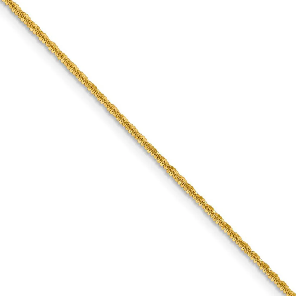 1.5mm 14k Yellow Gold Solid Cyclone Chain Necklace