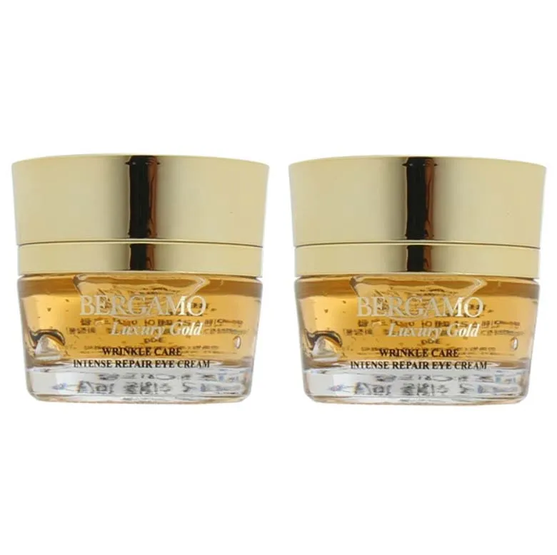 2 Pieces BERGAMO Luxury Gold Wrinkles Care Intensive Repair Eye Creams Fine Lines Skin