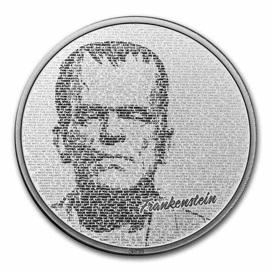 2023 1 oz Proof Cook Islands Silver Typefaces Frankenstein Coin