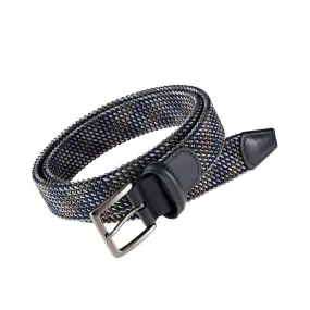 3.5cm Woven Elastic Belt (Navy   Brown   Grey)