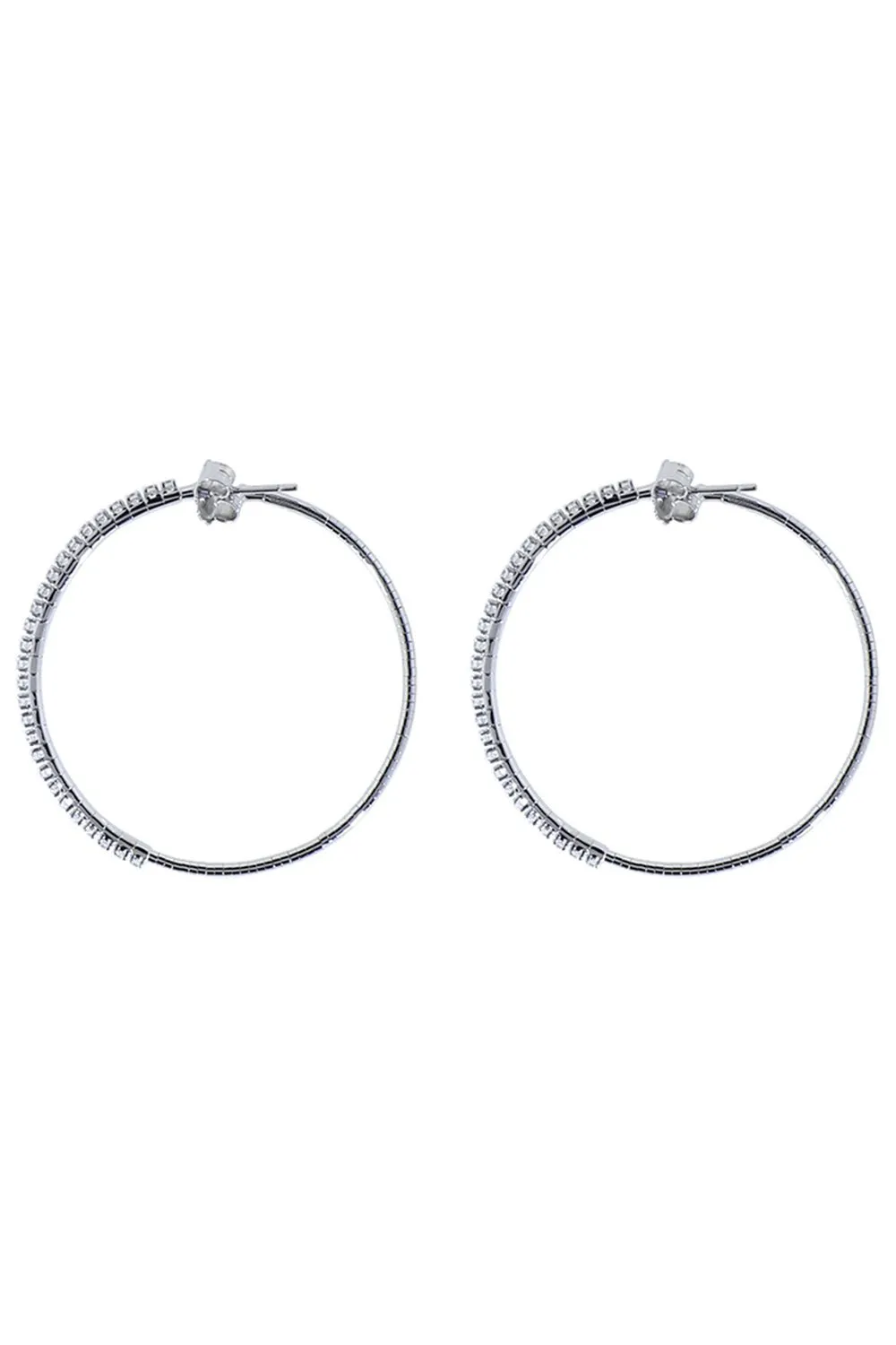 4cm White Gold Rugiada Diamond Tennis Hoop Earrings