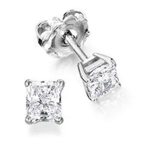 50 point Square Princess Cut Earrings