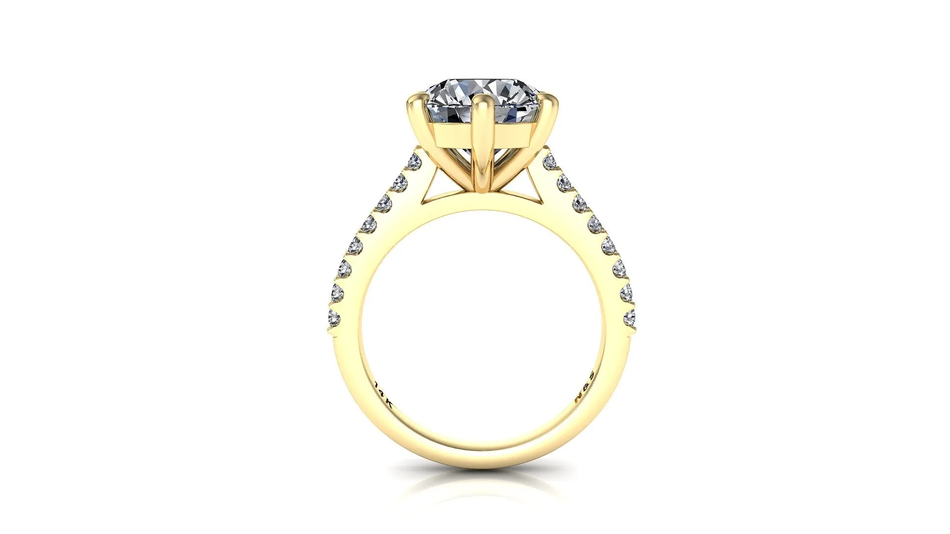 8.0mm (1.90ct) Jennifer ForeverOne Round Moissanite Engagement Ring 14K Gold MOENG056