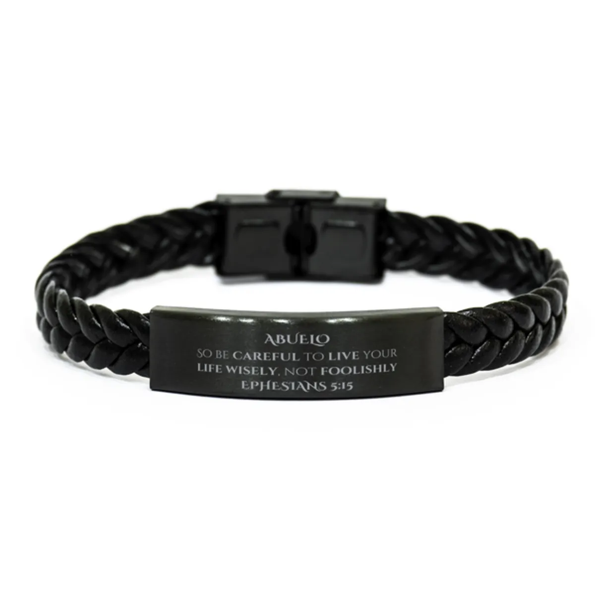 Abuelo Braided Leather Bracelet - Wisdom and Inspiration for Grandpas Birthday Gifts