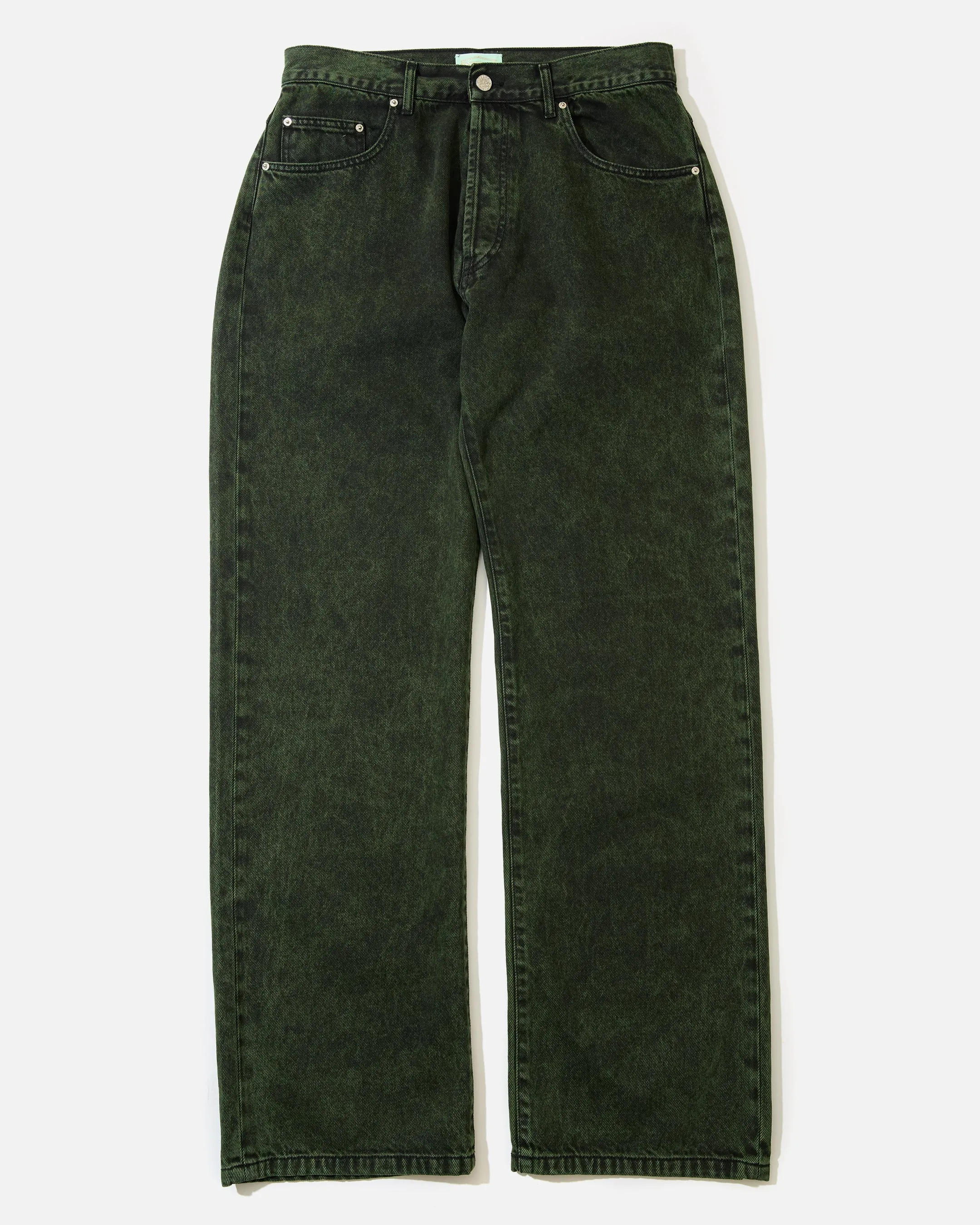 Acid Wash Batten Jean - Forest Green