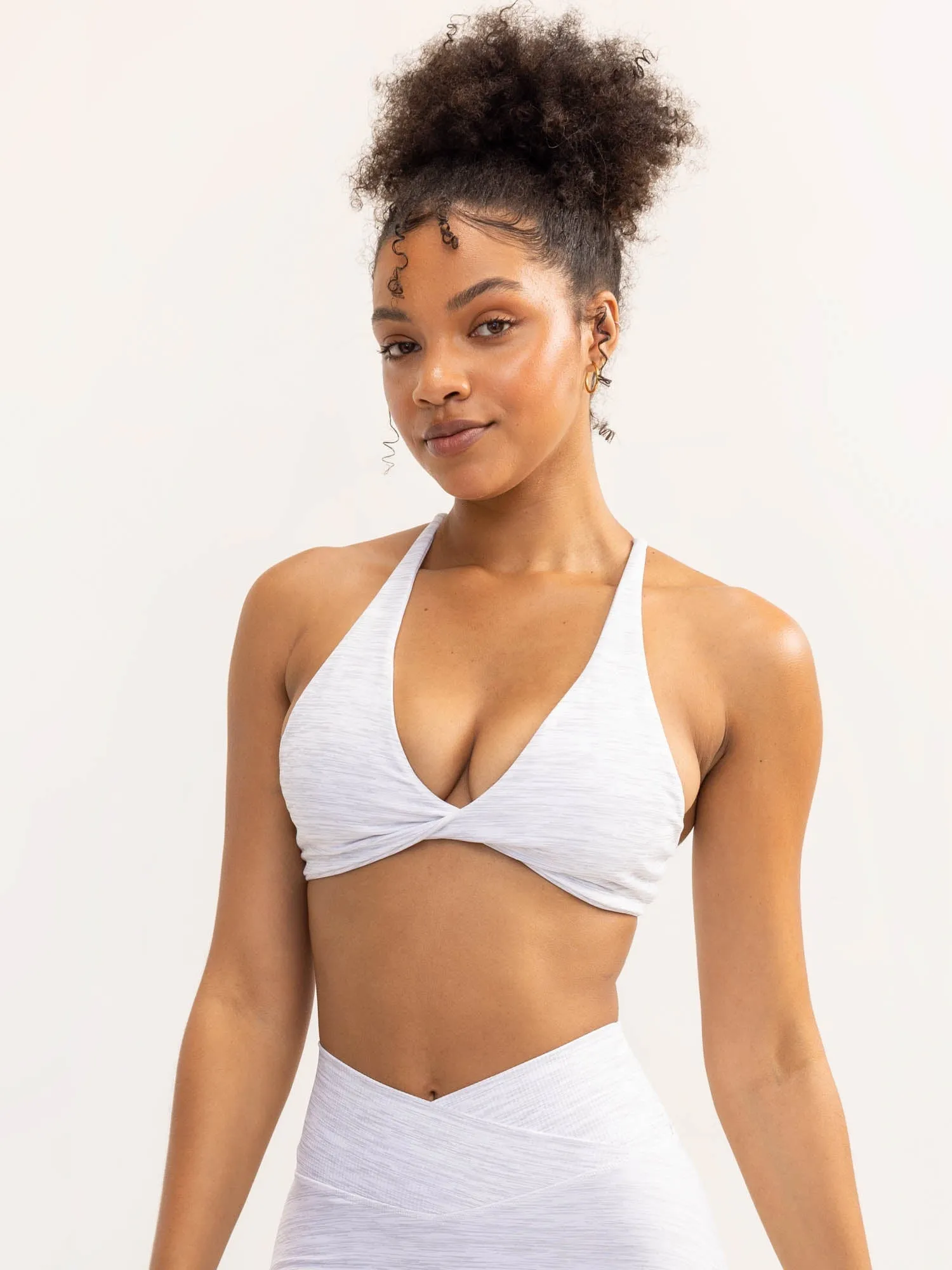 Activate Twist Sports Bra - Snow Grey Marl