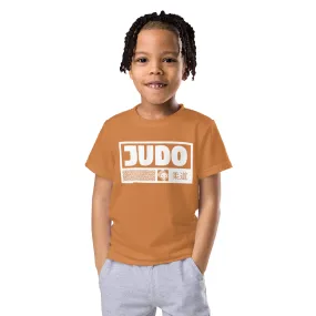 Active Lifestyle Attire: Boy's Short Sleeve Judo Rash Guard - Raw Sienna