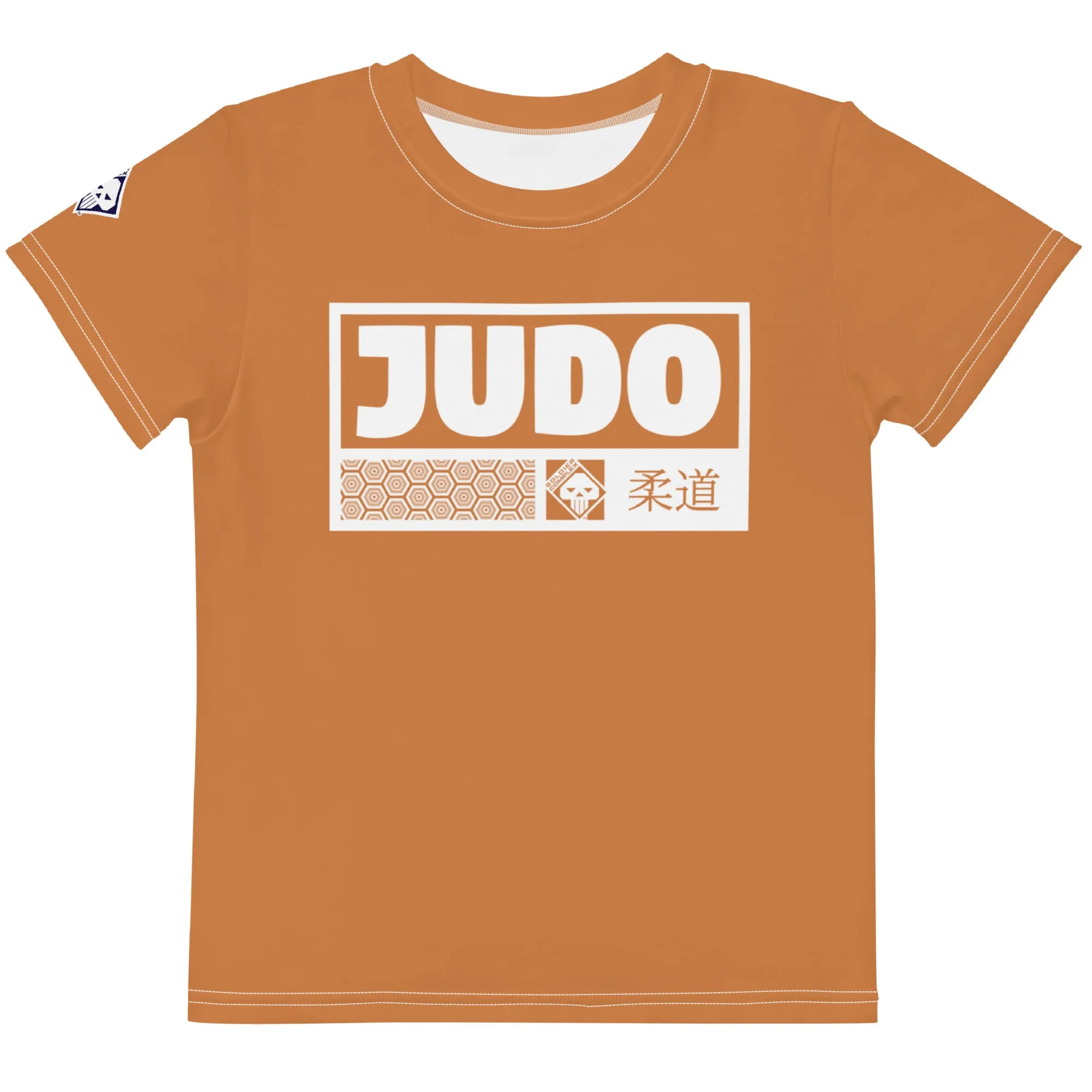 Active Lifestyle Attire: Boy's Short Sleeve Judo Rash Guard - Raw Sienna