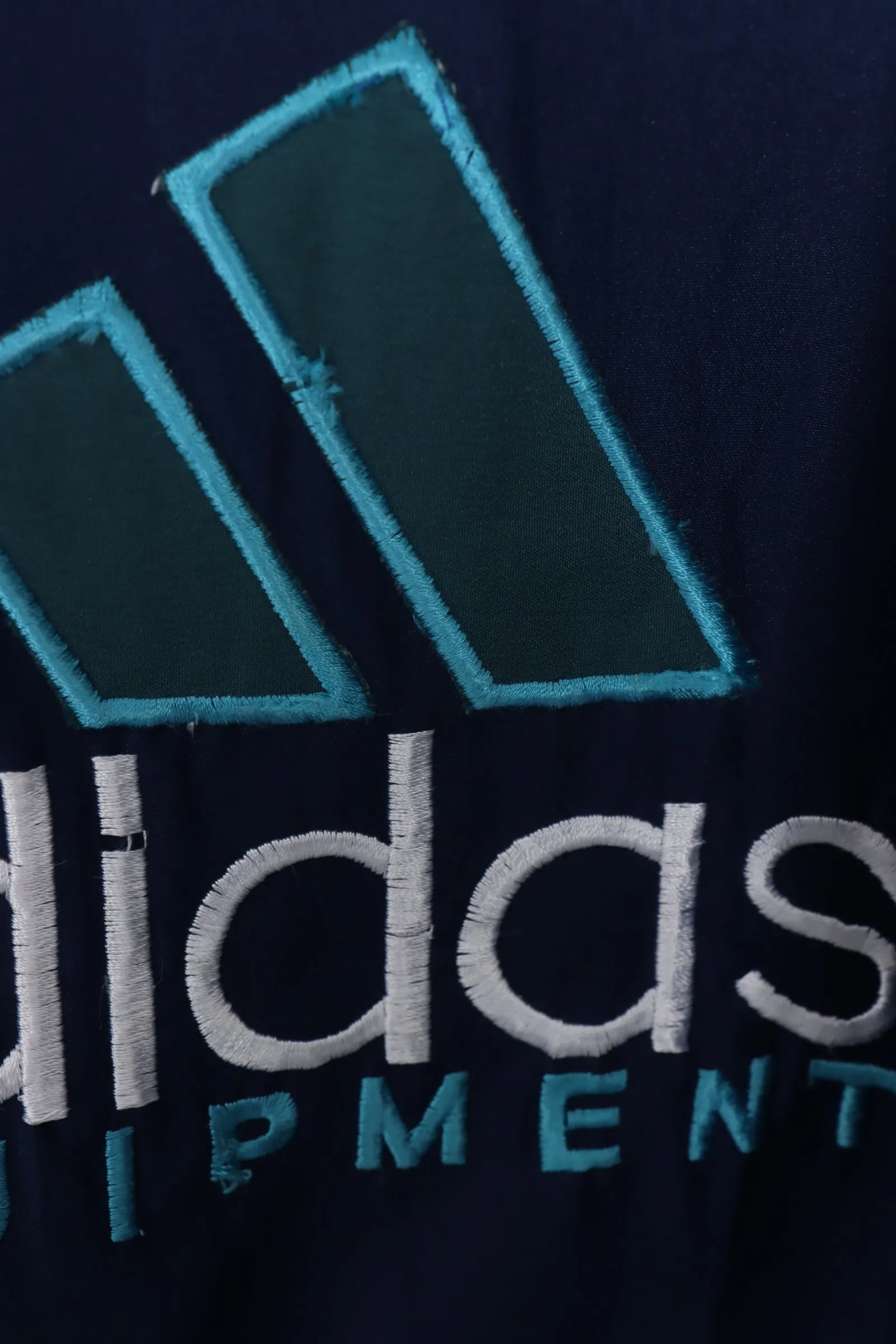 ADIDAS EQUIPMENT Teal & Navy Full Zip Embroidered Windbreaker (XXL)