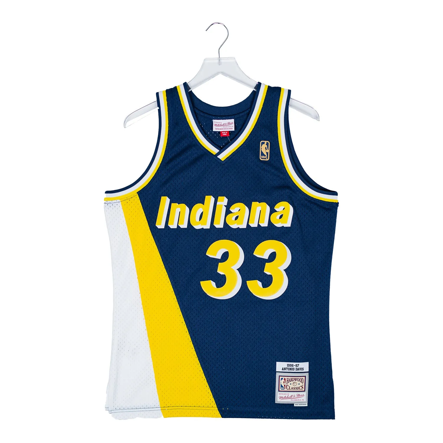 Adult Indiana Pacers Antonio Davis #33 Flo-Jo Hardwood Classic Jersey by Mitchell and Ness