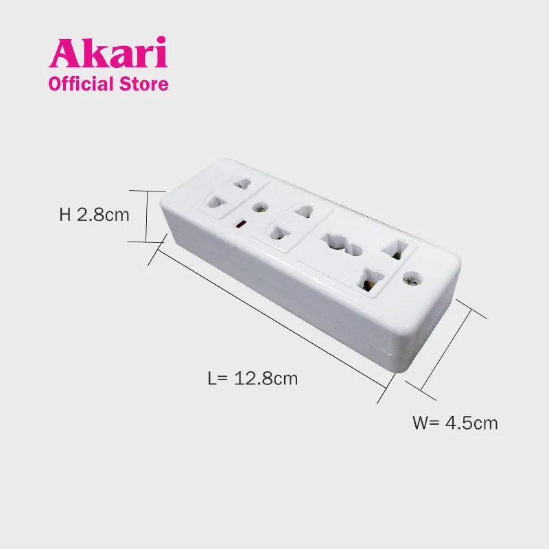 Akari 3 Gang Extension Cord  3 Meters Cable with Metal Bracket (AEC-H303)