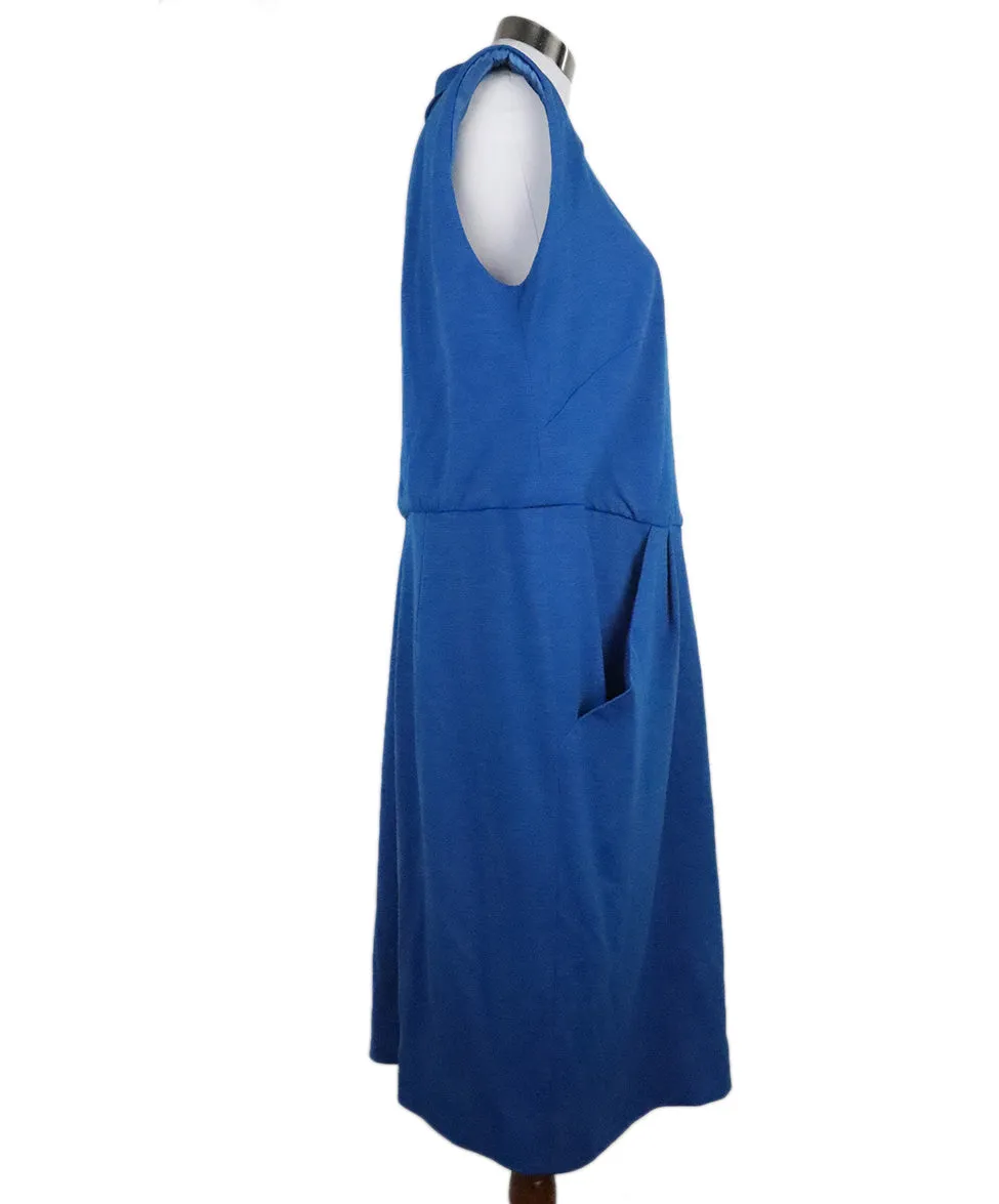 Akris Blue Wool Dress sz 16