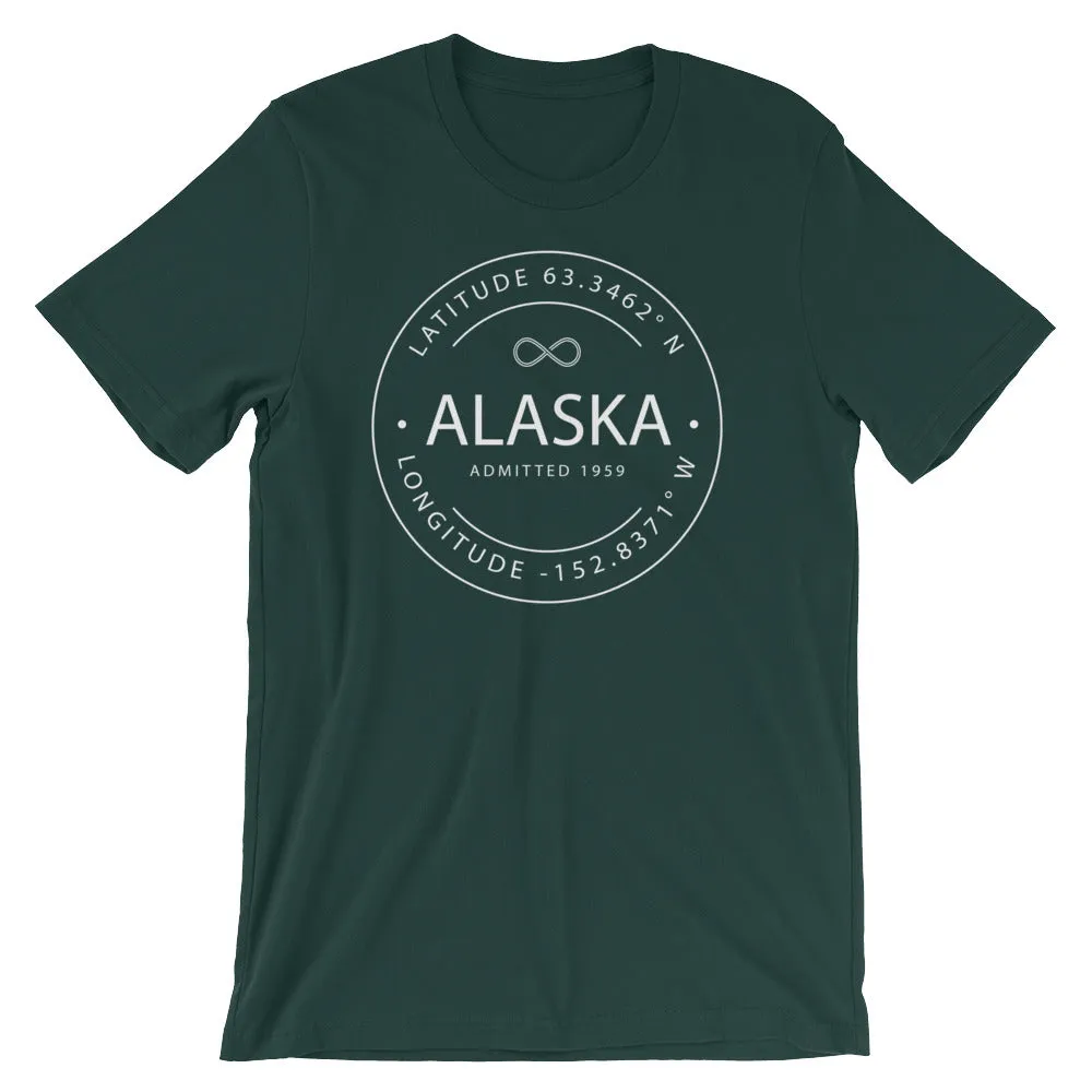 Alaska - Short-Sleeve Unisex T-Shirt - Latitude & Longitude