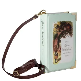 Alice in Wonderland Original Turquoise Book Handbag Crossbody Purse