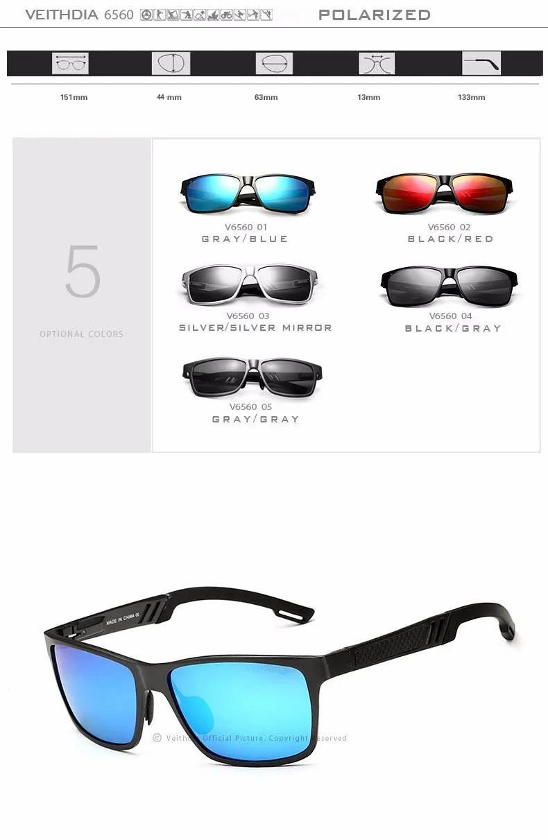 Aluminum Mirror Eyewear Polarized Lens Fashion Sunglasses for Men