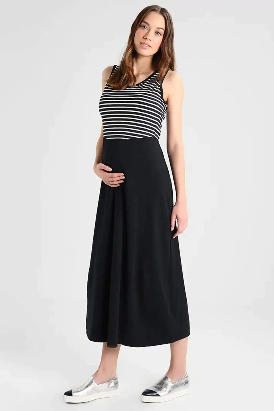 Alyssa Maxi Black Sleeveless Nursing Dress