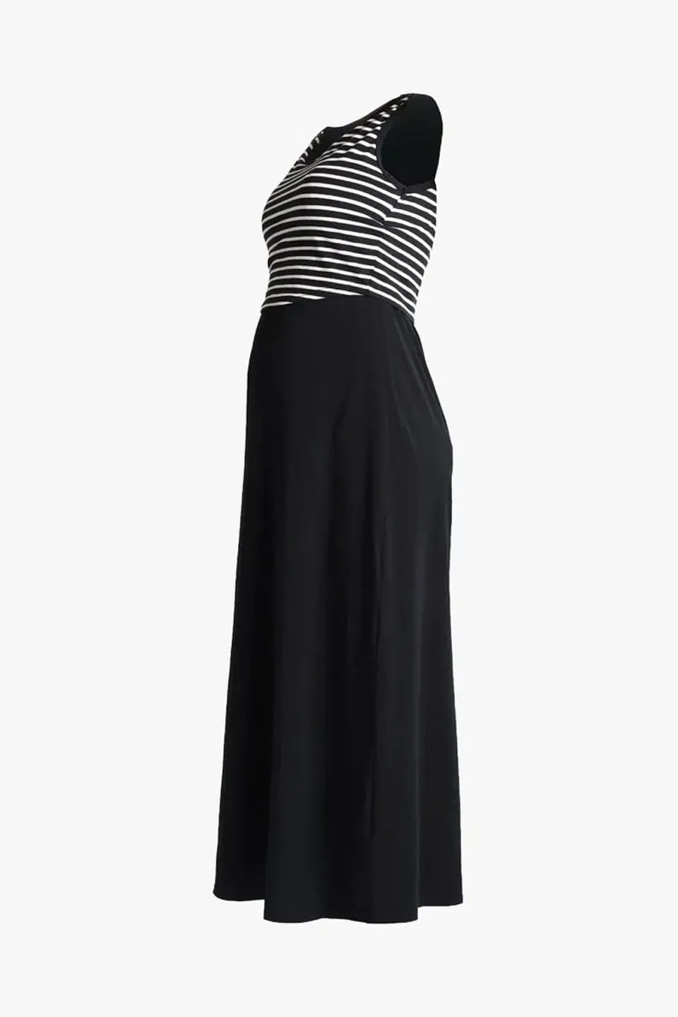 Alyssa Maxi Black Sleeveless Nursing Dress