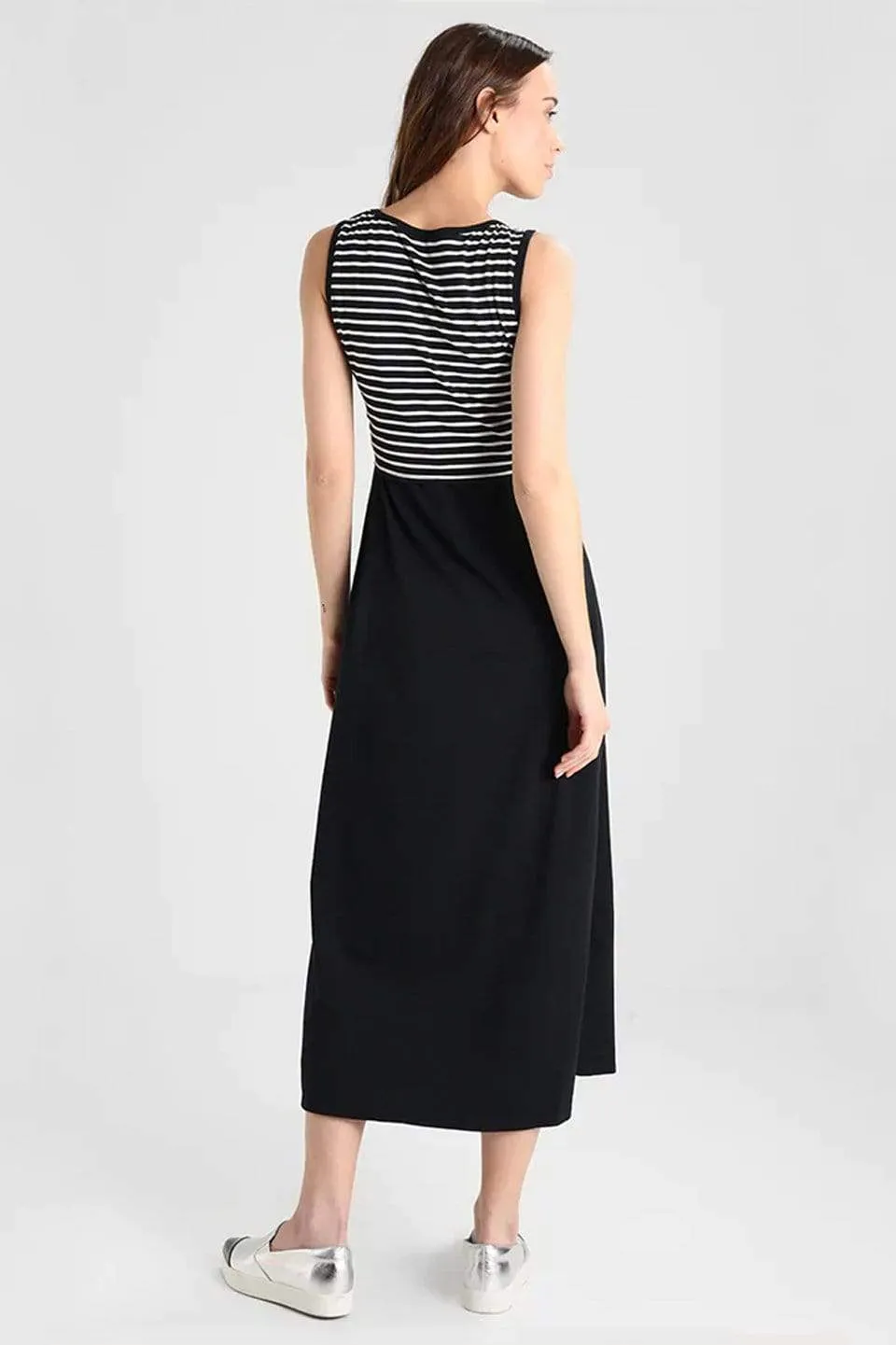 Alyssa Maxi Black Sleeveless Nursing Dress