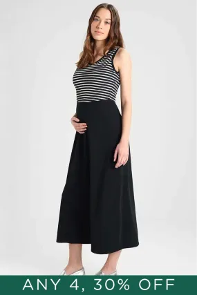 Alyssa Maxi Black Sleeveless Nursing Dress