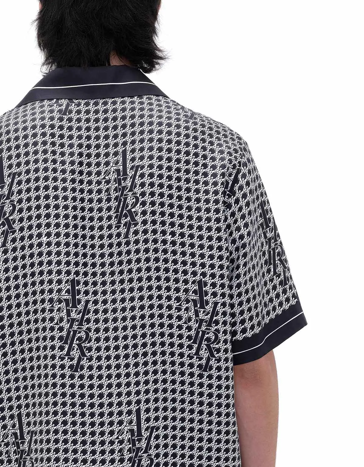 Amiri Black Houndstooth Bowling Shirt