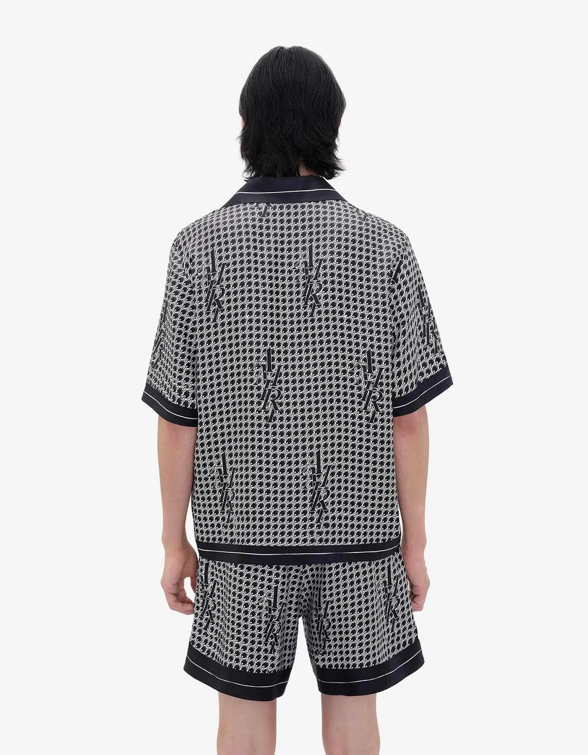 Amiri Black Houndstooth Bowling Shirt