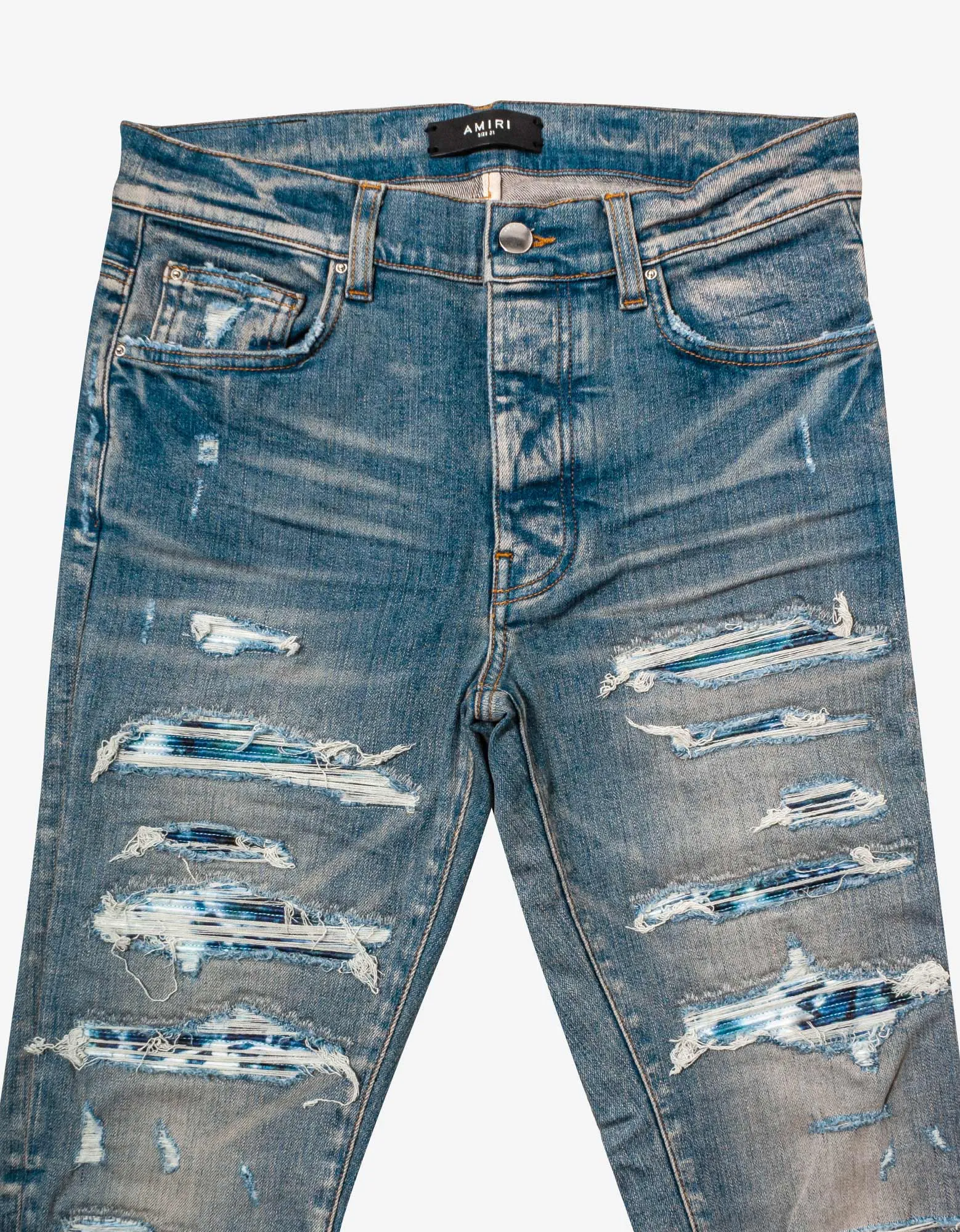 Amiri Tie Dye Bandana Thrasher Clay Indigo Jeans