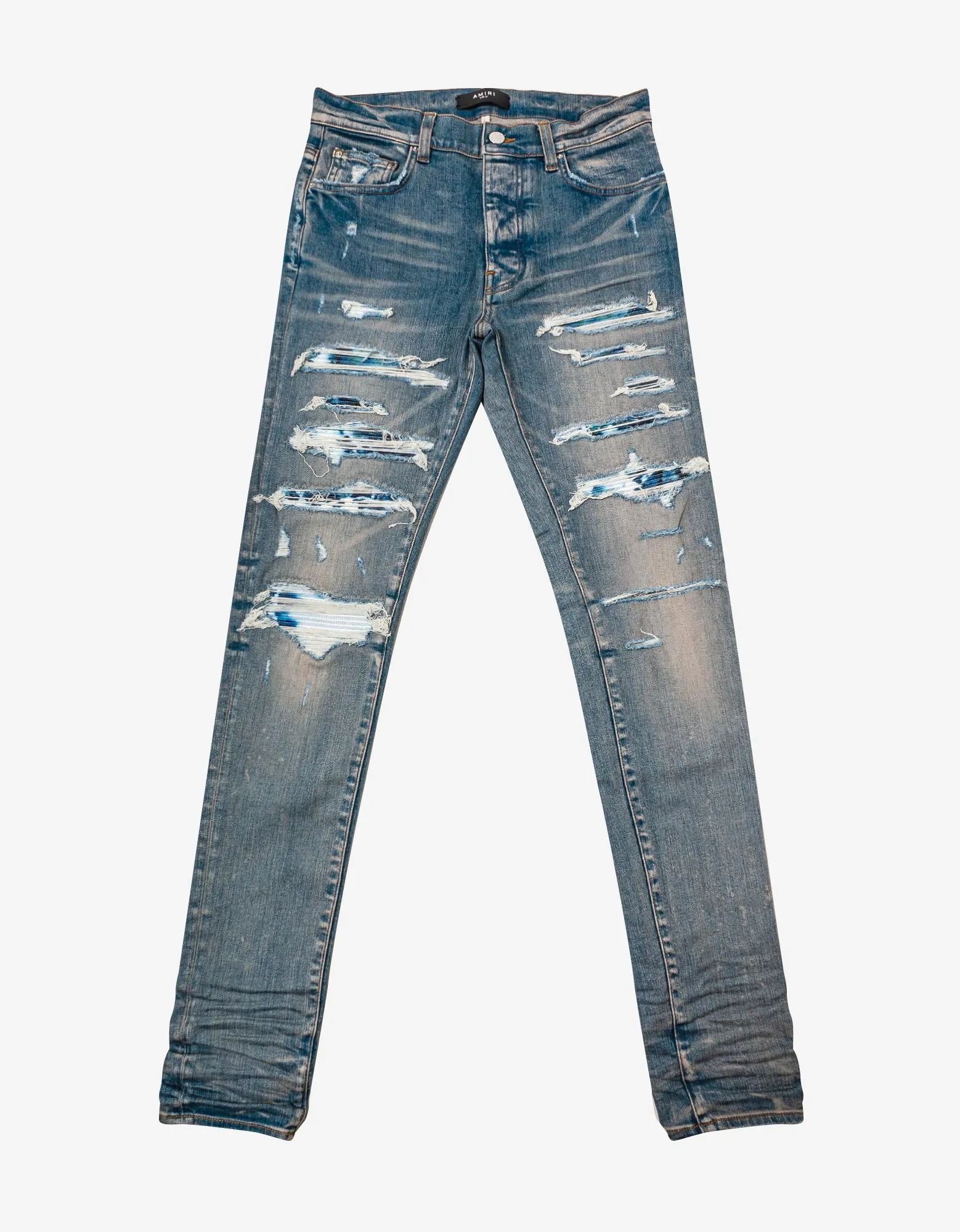 Amiri Tie Dye Bandana Thrasher Clay Indigo Jeans