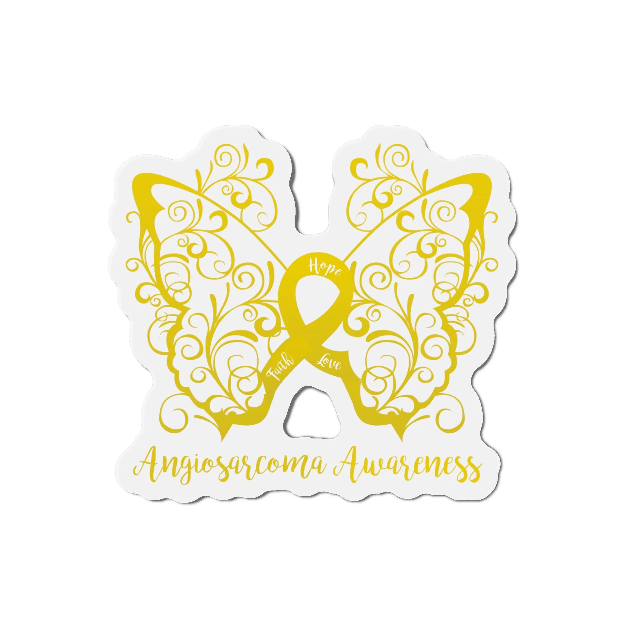 Angiosarcoma Awareness Filigree Butterfly Flexible Vehicle Magnet