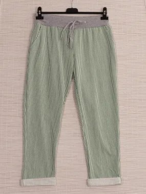 Anne   Kate Italian Ragusa Stripe Green Pants 10-12