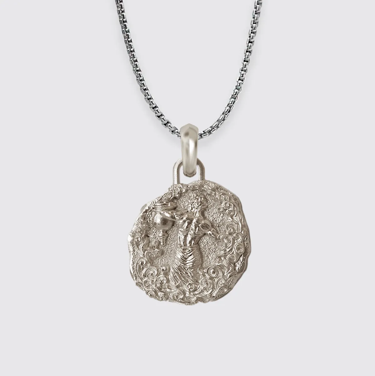 Aquarius Zodiac Pendant in Sterling Silver and 14K Gold