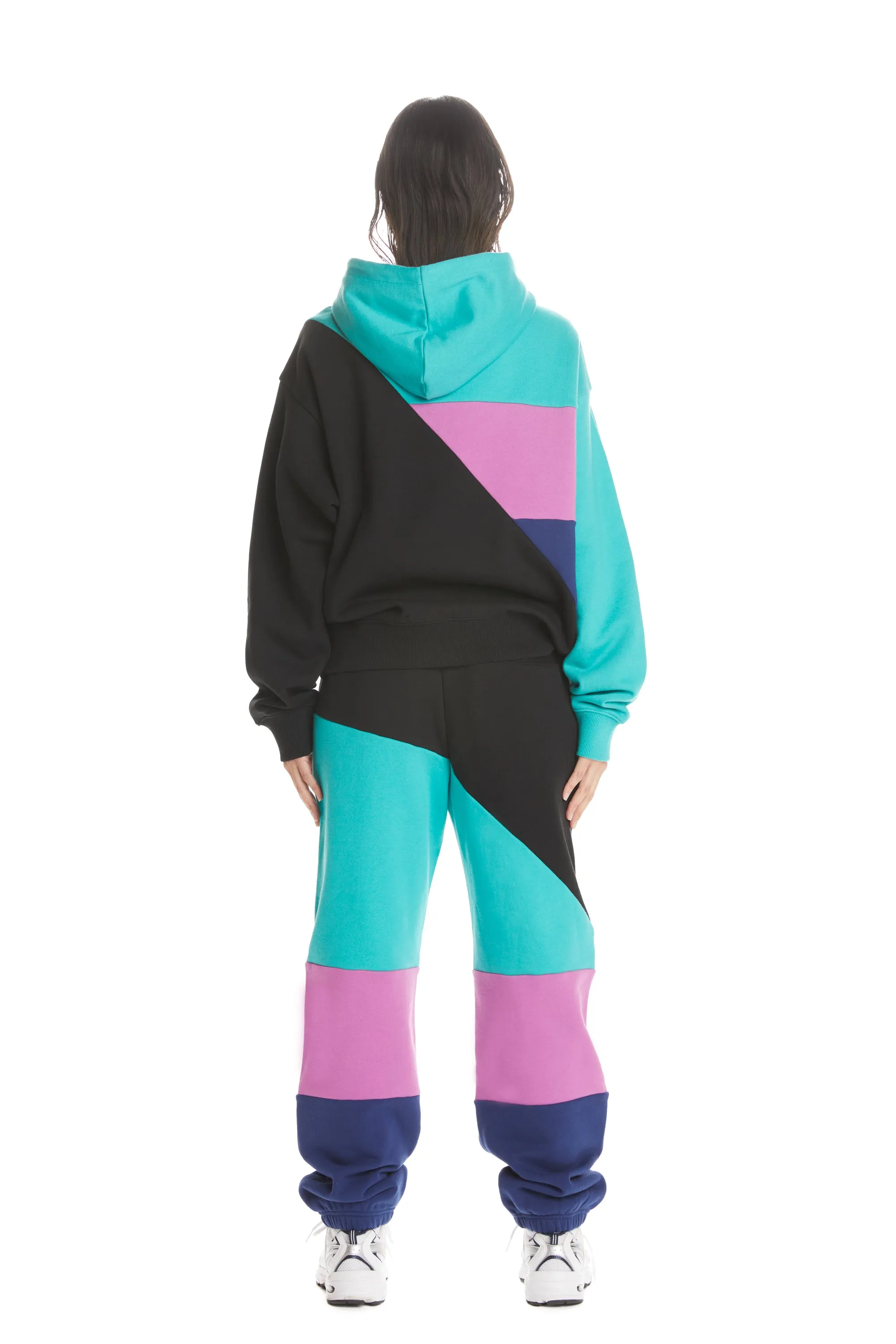 Asymmetric Color Block Hoodie