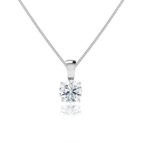 AURORA - Round Lab Diamond 950 Platinum Solitaire Pendant