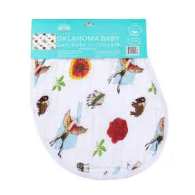 Baby Burp Cloth and Wraparound Bib:  Oklahoma Baby