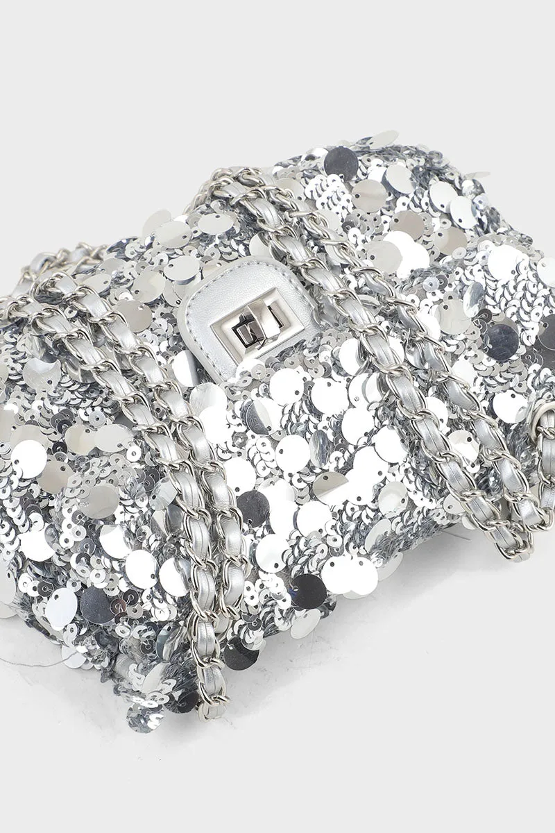 Baguette Shoulder Bags B10533-Silver