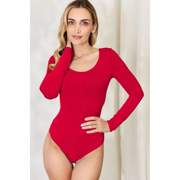 Basic Bae Full Size Round Neck Long Sleeve Bodysuit