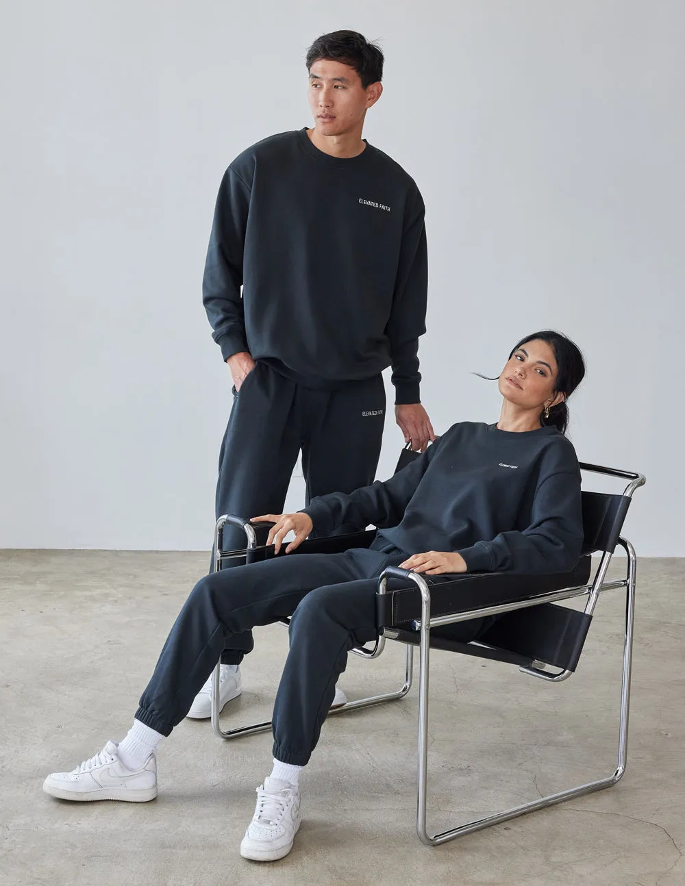 Basics Black Unisex Crewneck