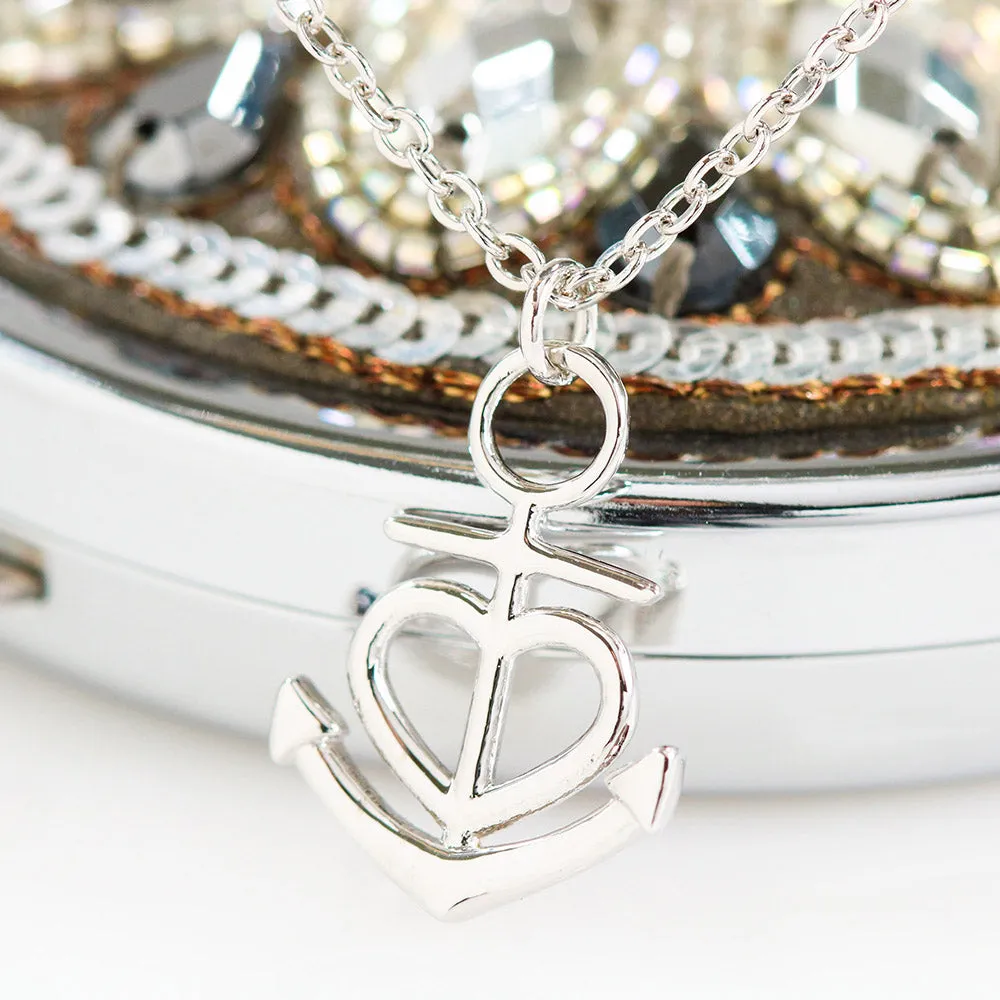 Beautiful Anchor Heart Necklace With Mom To Daughter "Always Have Me" Message Card