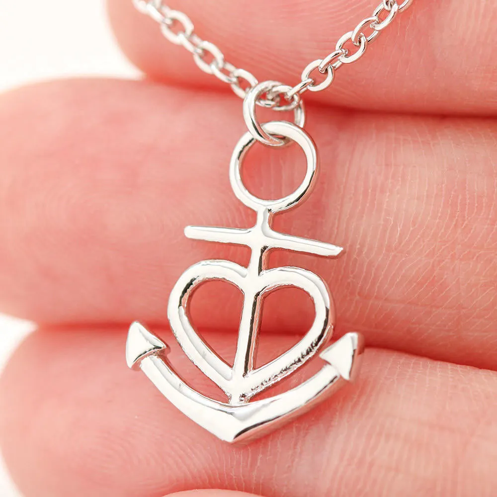 Beautiful Anchor Heart Necklace With Mom To Daughter "Always Have Me" Message Card