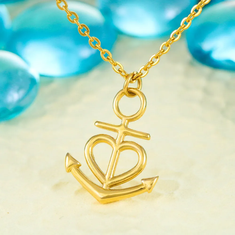 Beautiful Anchor Heart Necklace With Mom To Daughter "Always Have Me" Message Card